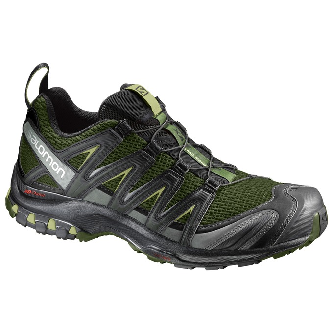 Chaussures De Trail Running Salomon Homme Vert Olive / Argent - Salomon XA PRO 3D - France (6408-VBJ